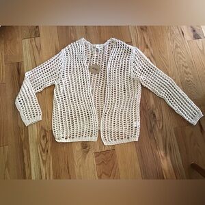 BiBi Cream Crochet Cardigan Sweater